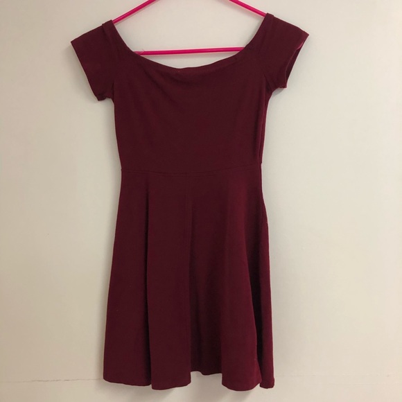 LA Hearts Maroon Babydoll Dress - Picture 2 of 3